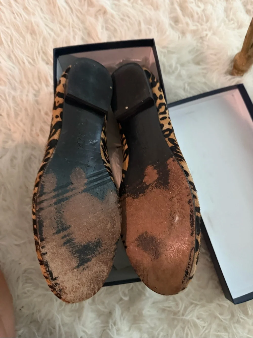 Brooks Brothers Leopard-Print Ballet Flats in Black and Tan